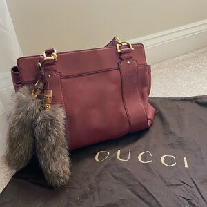 Gucci burgundy tote bag